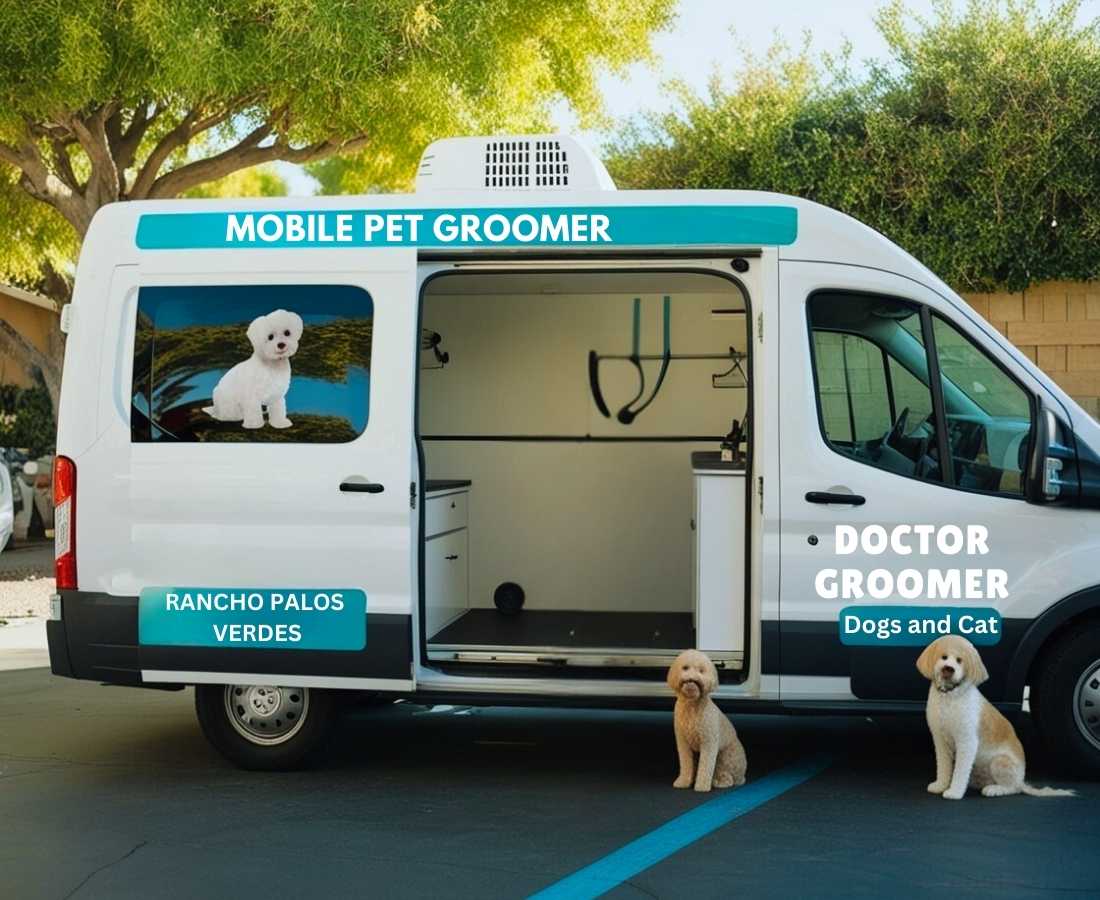 Mobile pet grooming Rancho Palos Verdes Van Image for grooming services