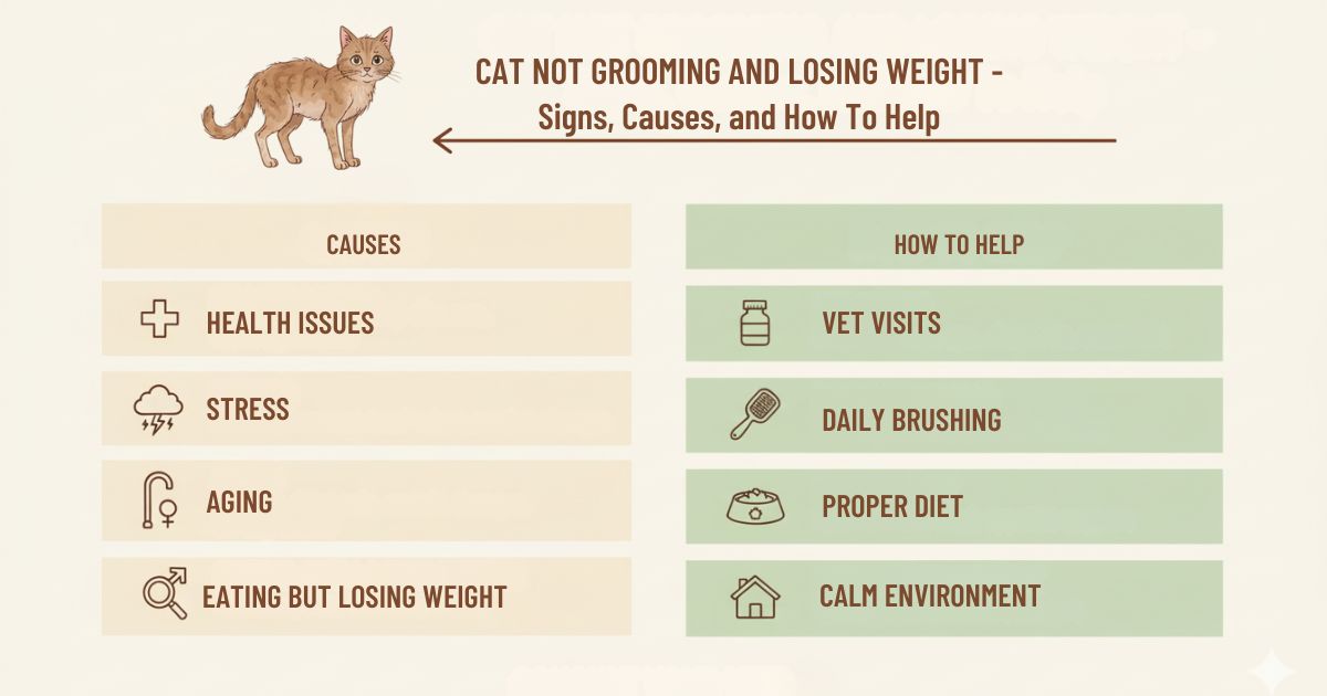 Cat Not Grooming and Losing Weight – Signs, Causes, and How to Help