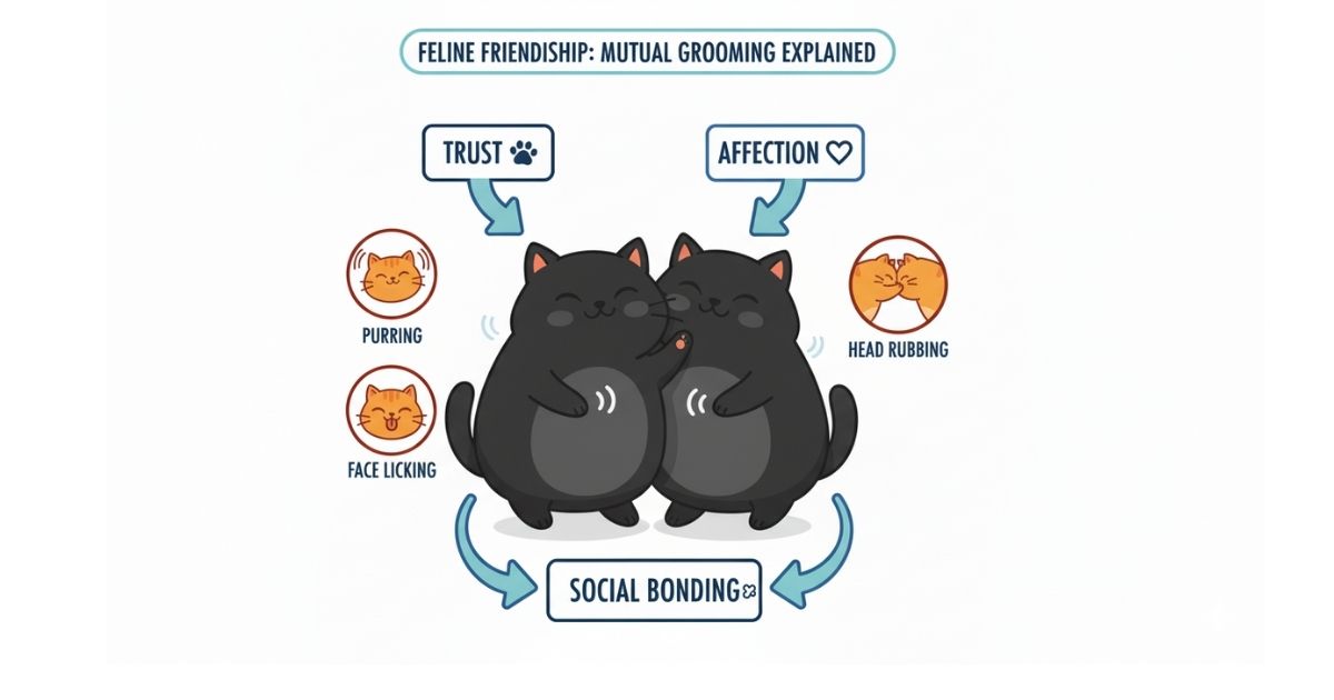 Male Cats Grooming Each Other