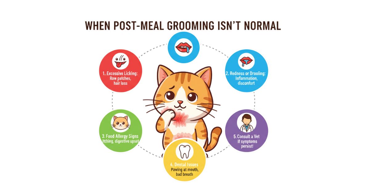 When Grooming After Eating Is NOT Normal