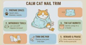 How to restrain a cat for nail trim